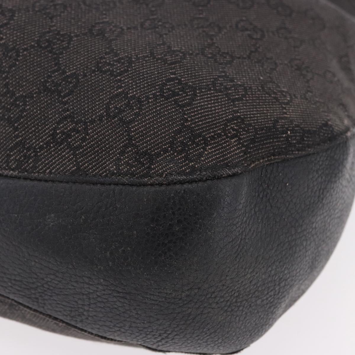 GUCCI GG Canvas Hand Bag Outlet Black Silver 179777 Auth 191936