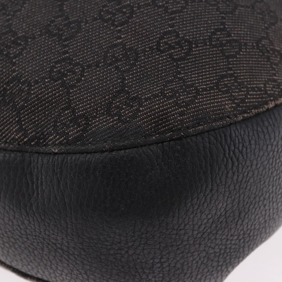 GUCCI GG Canvas Hand Bag Outlet Black Silver 179777 Auth 191936