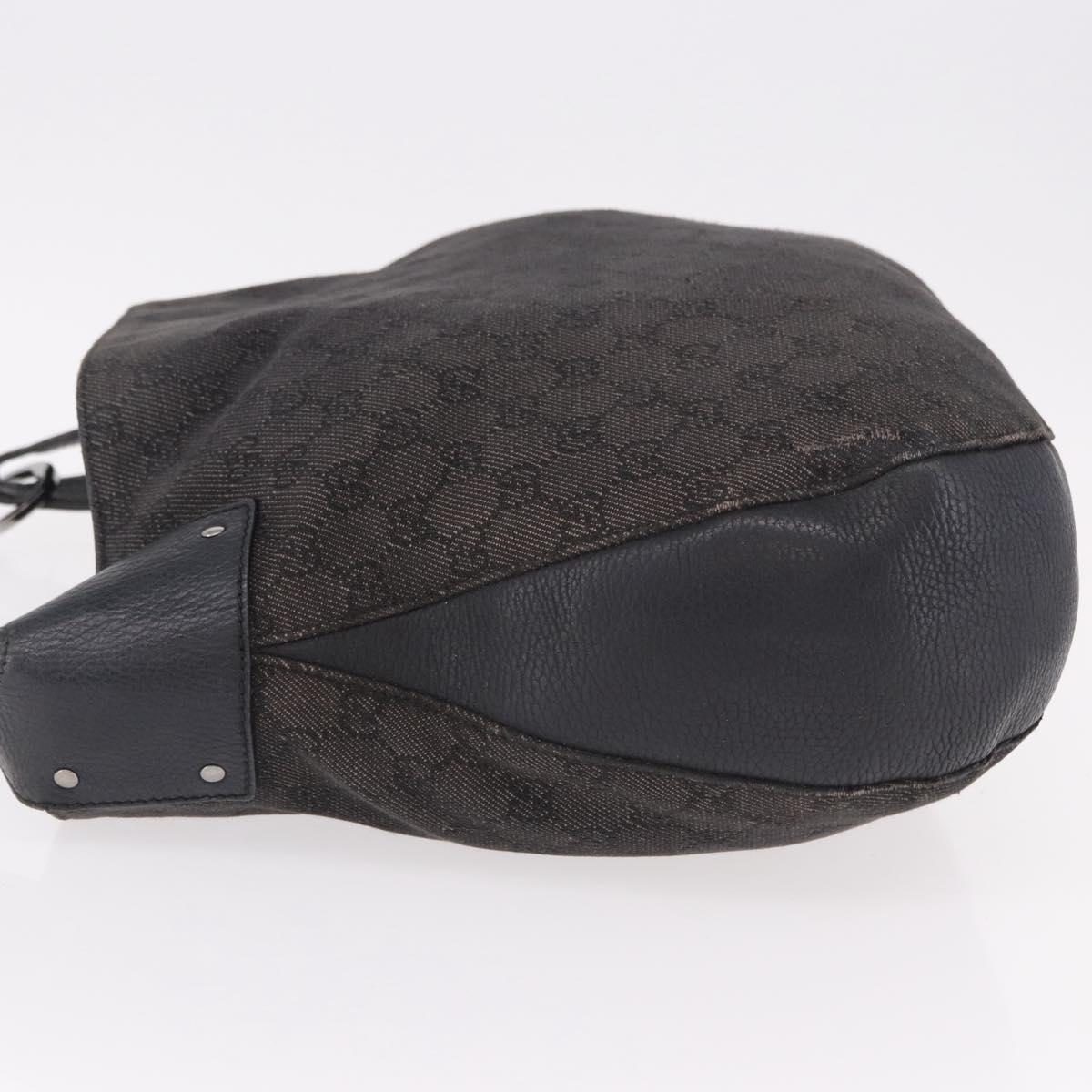 GUCCI GG Canvas Hand Bag Outlet Black Silver 179777 Auth 191936