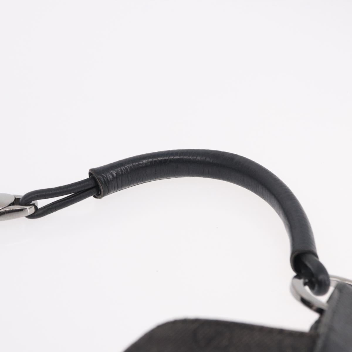 GUCCI GG Canvas Hand Bag Outlet Black Silver 179777 Auth 191936