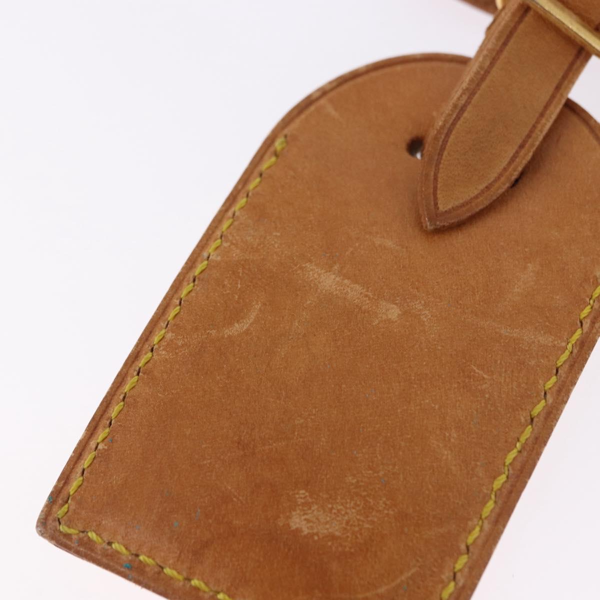 LOUIS VUITTON Name Tag Powanie 10 Set Powanie Leather Beige LV Auth 191944