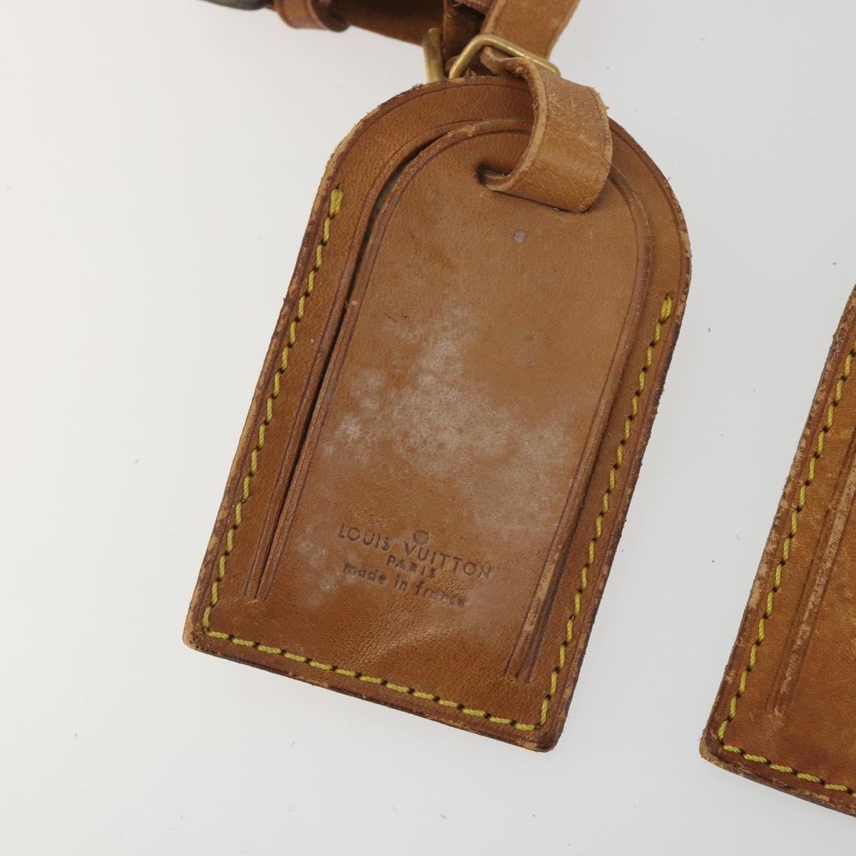 LOUIS VUITTON Name Tag Powanie 10 Set Powanie Leather Beige LV Auth 191945