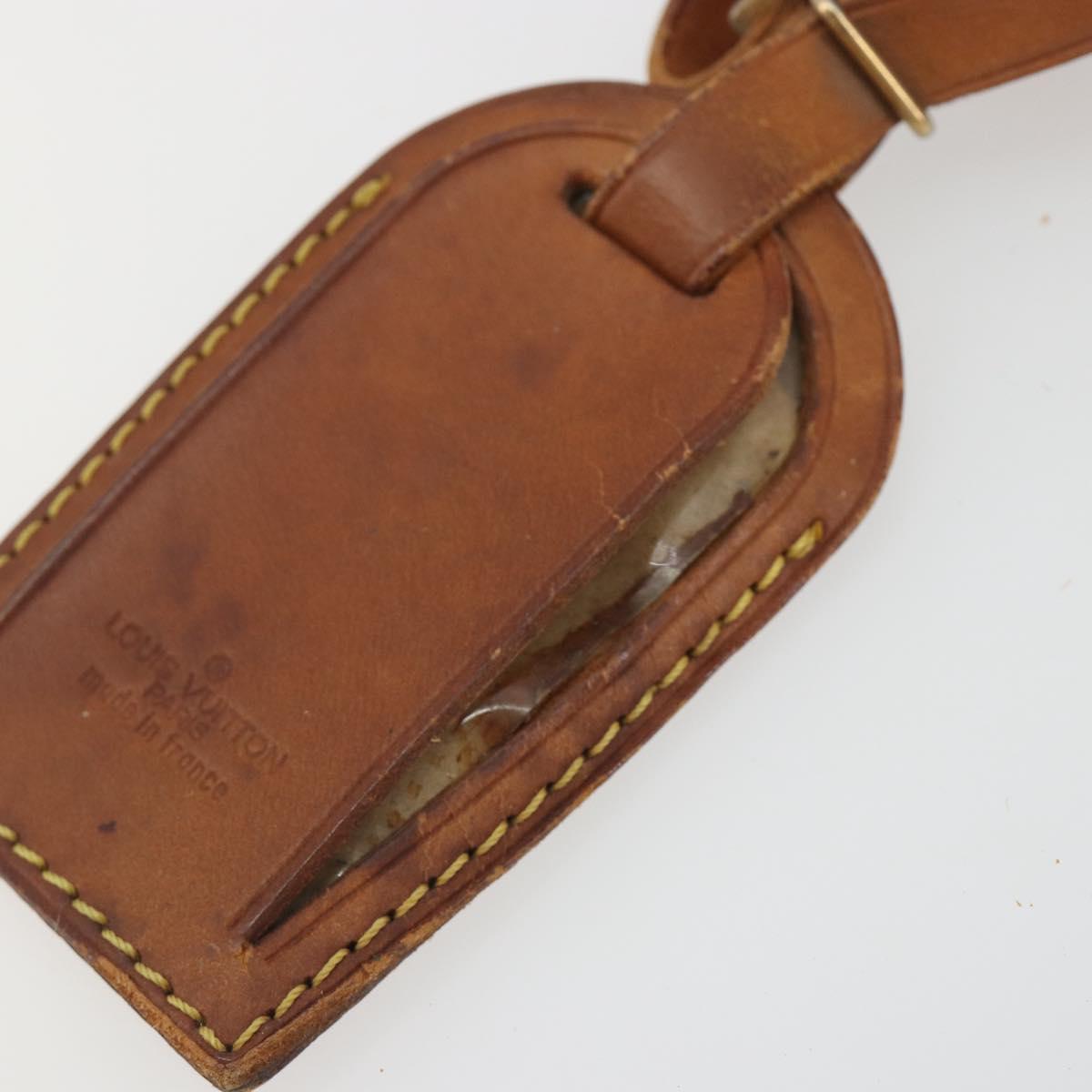LOUIS VUITTON Name Tag Powanie 10 Set Powanie Leather Beige LV Auth 191945