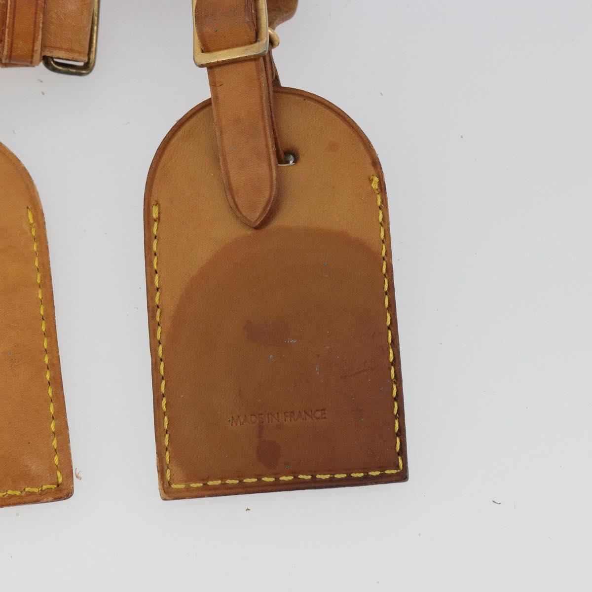LOUIS VUITTON Name Tag Powanie 10 Set Powanie Leather Beige LV Auth 191948