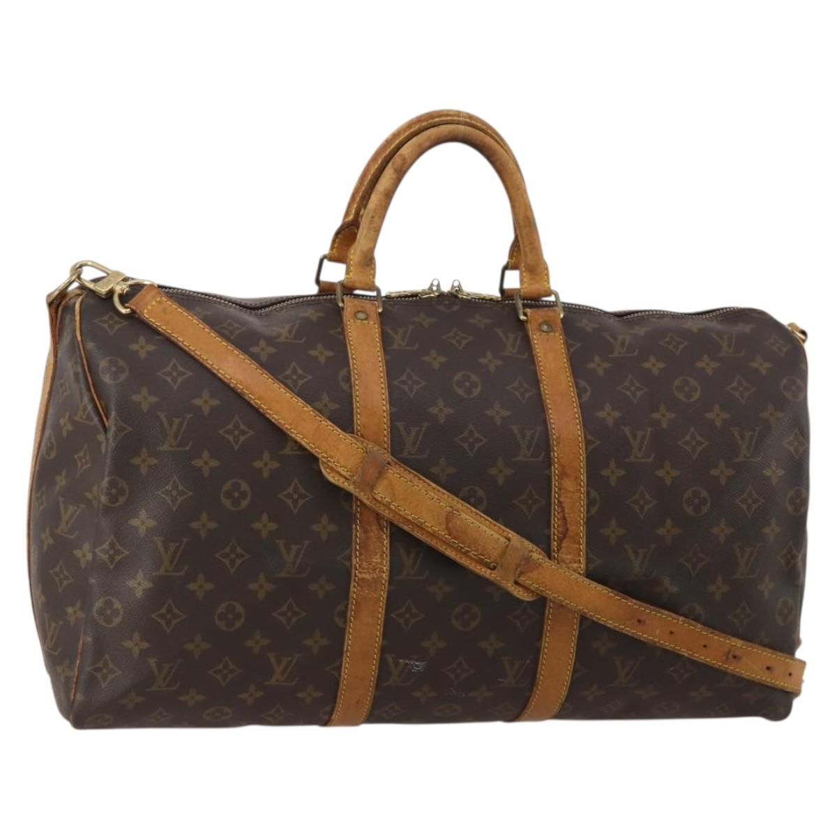 LOUIS VUITTON Monogram Keepall Bandouliere 50 Boston Bag M41416 LV Auth 191950
