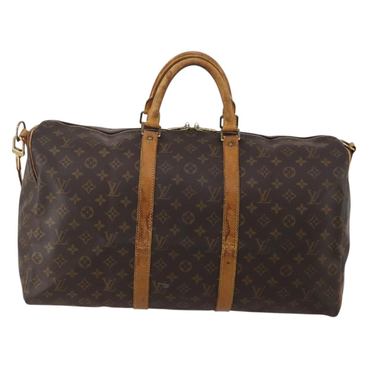 LOUIS VUITTON Monogram Keepall Bandouliere 50 Boston Bag M41416 LV Auth 191950