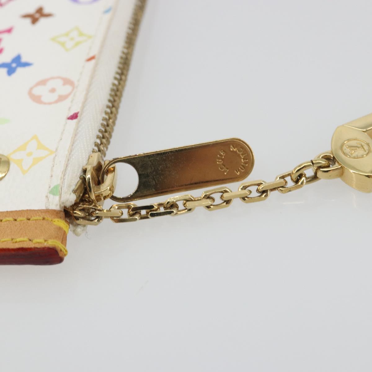 LOUIS VUITTON Multicolor Pochette Cles Coin Purse White M92655 LV Auth 191953V