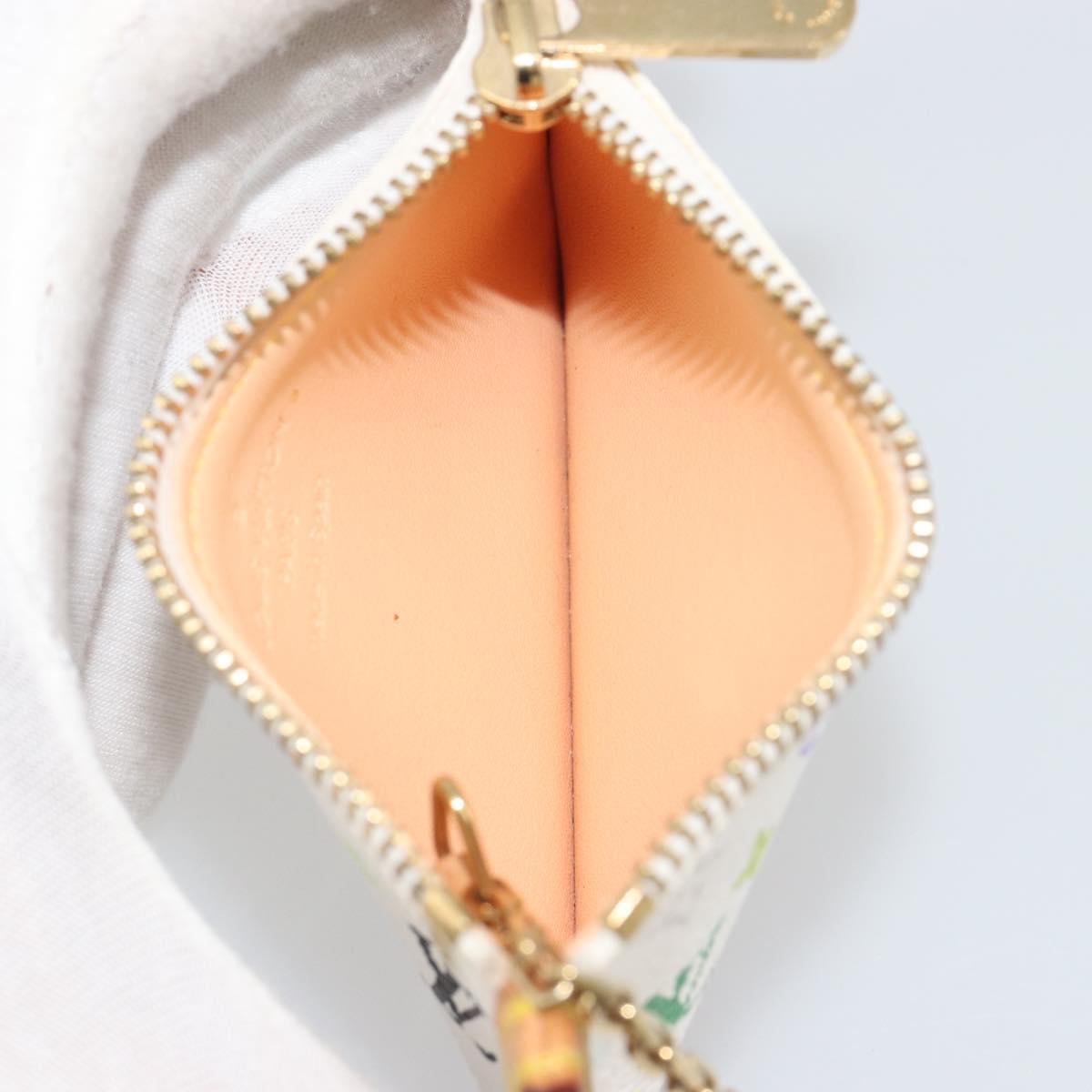 LOUIS VUITTON Multicolor Pochette Cles Coin Purse White M92655 LV Auth 191953V