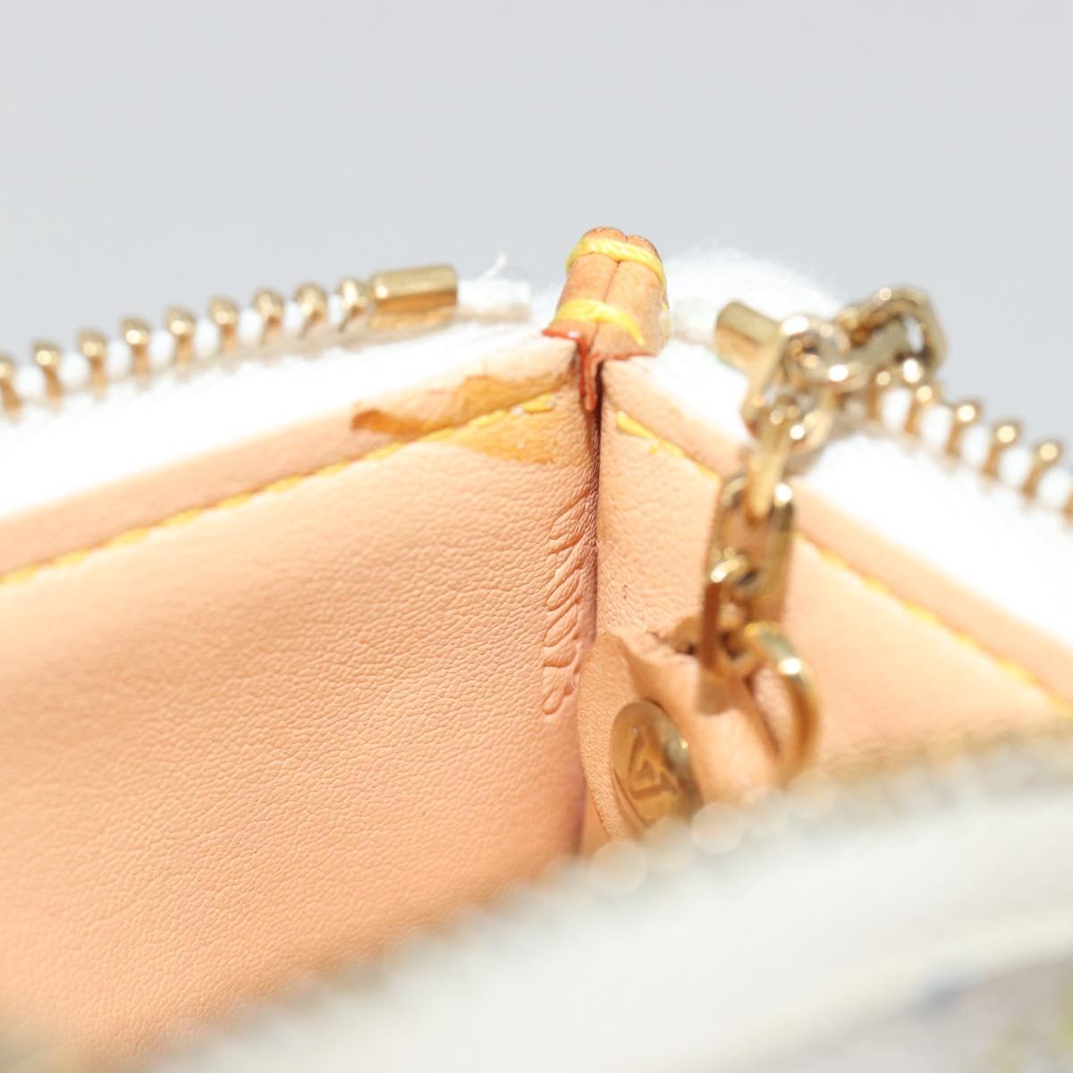 LOUIS VUITTON Multicolor Pochette Cles Coin Purse White M92655 LV Auth 191953V