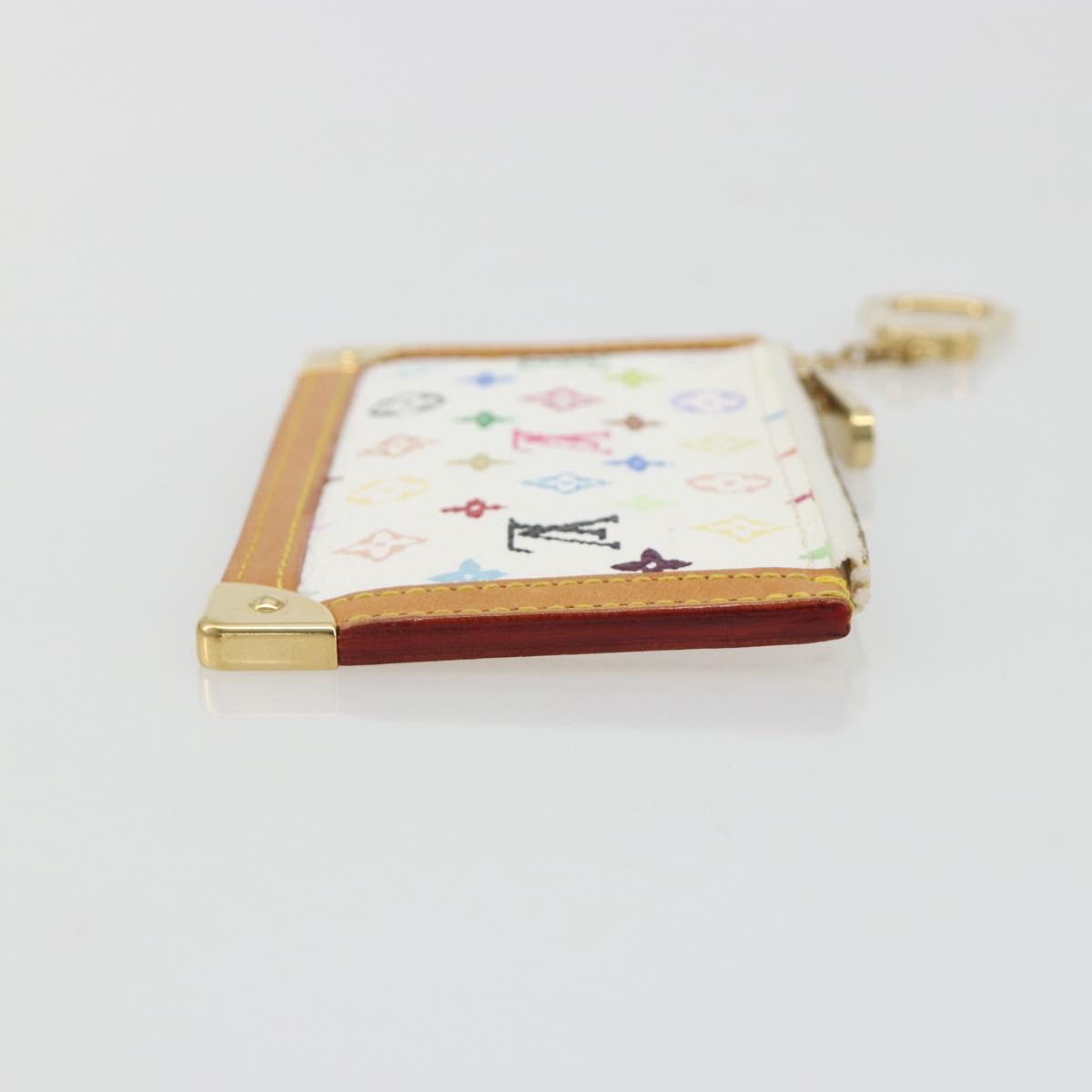 LOUIS VUITTON Multicolor Pochette Cles Coin Purse White M92655 LV Auth 191953V