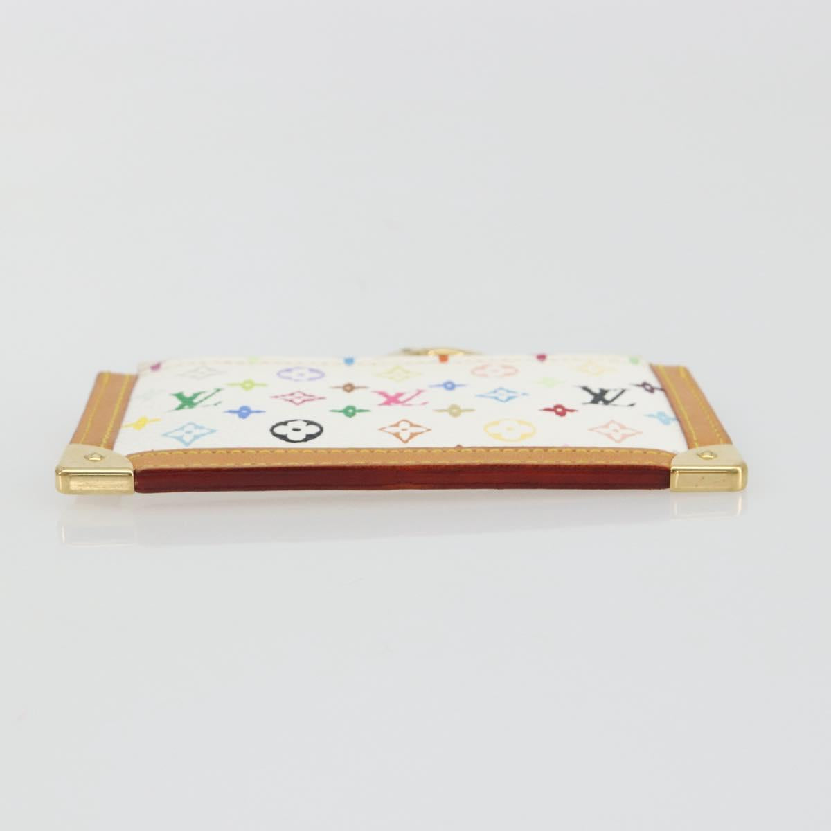 LOUIS VUITTON Multicolor Pochette Cles Coin Purse White M92655 LV Auth 191953V