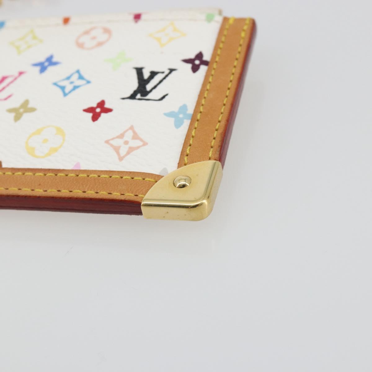 LOUIS VUITTON Multicolor Pochette Cles Coin Purse White M92655 LV Auth 191953V