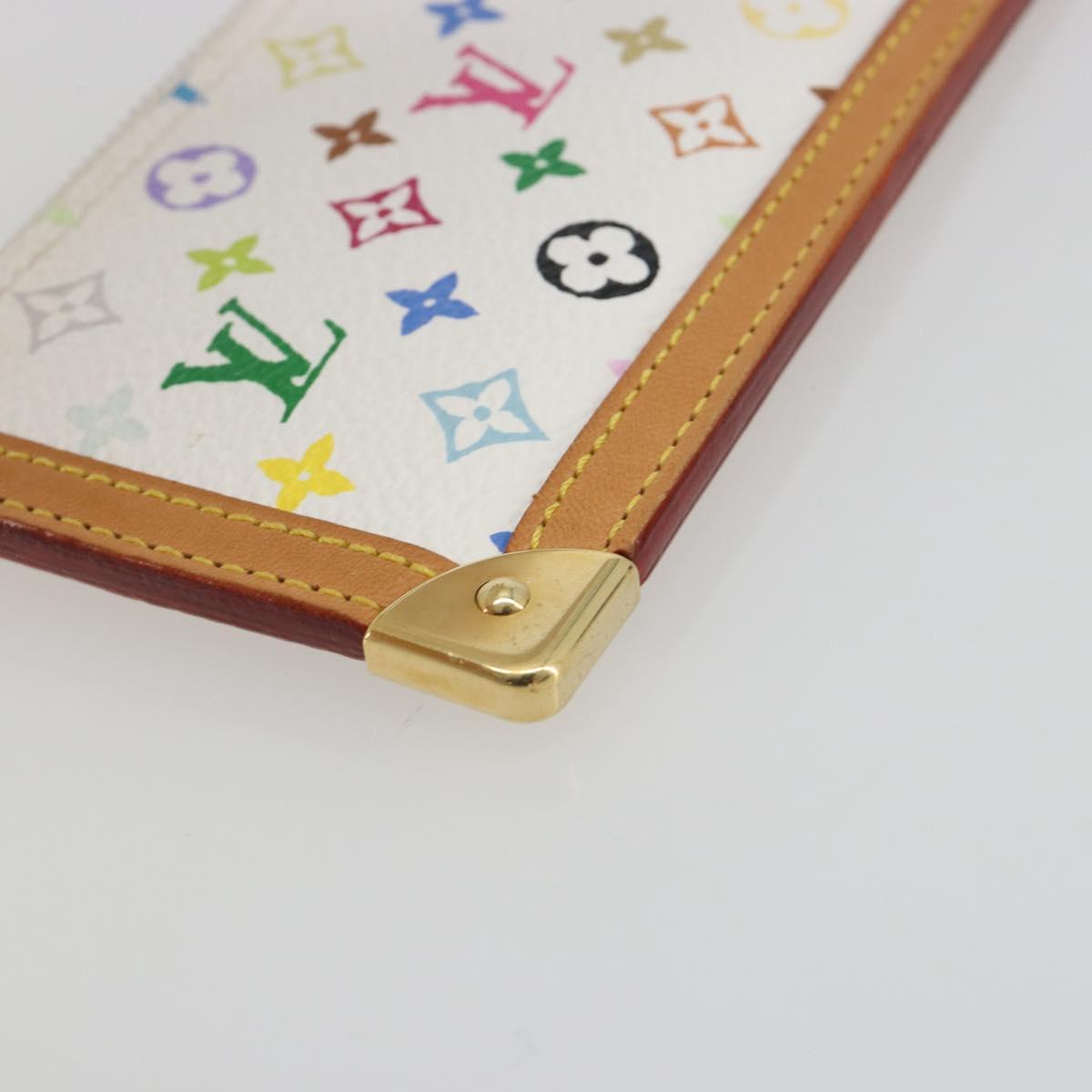 LOUIS VUITTON Multicolor Pochette Cles Coin Purse White M92655 LV Auth 191953V