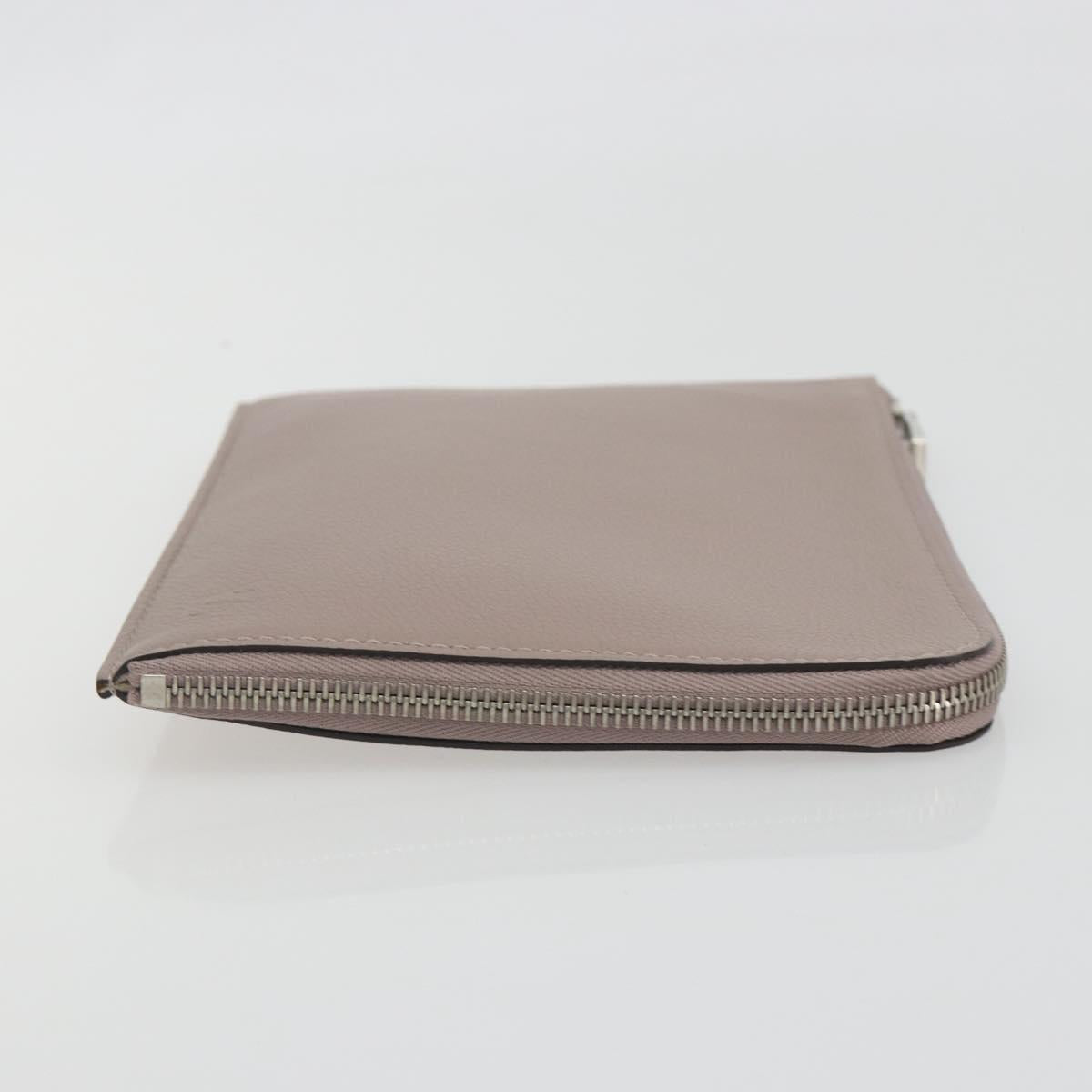 LOUIS VUITTON Pochette Jules PM Clutch Bag Leather Taupe R99760 LV Auth 191954V