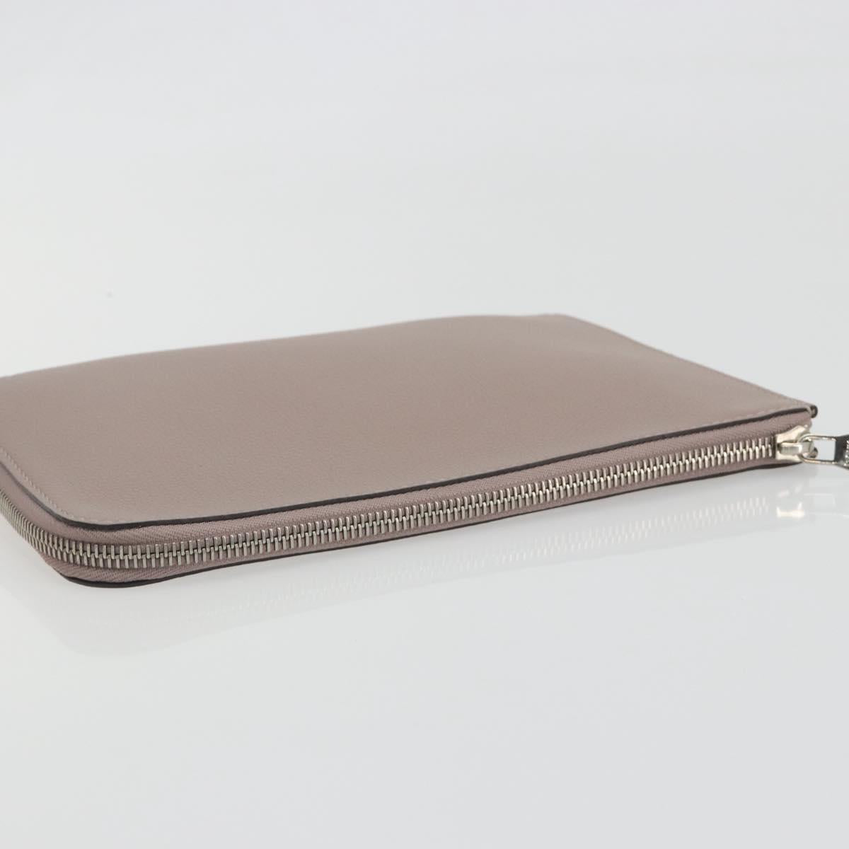 LOUIS VUITTON Pochette Jules PM Clutch Bag Leather Taupe R99760 LV Auth 191954V