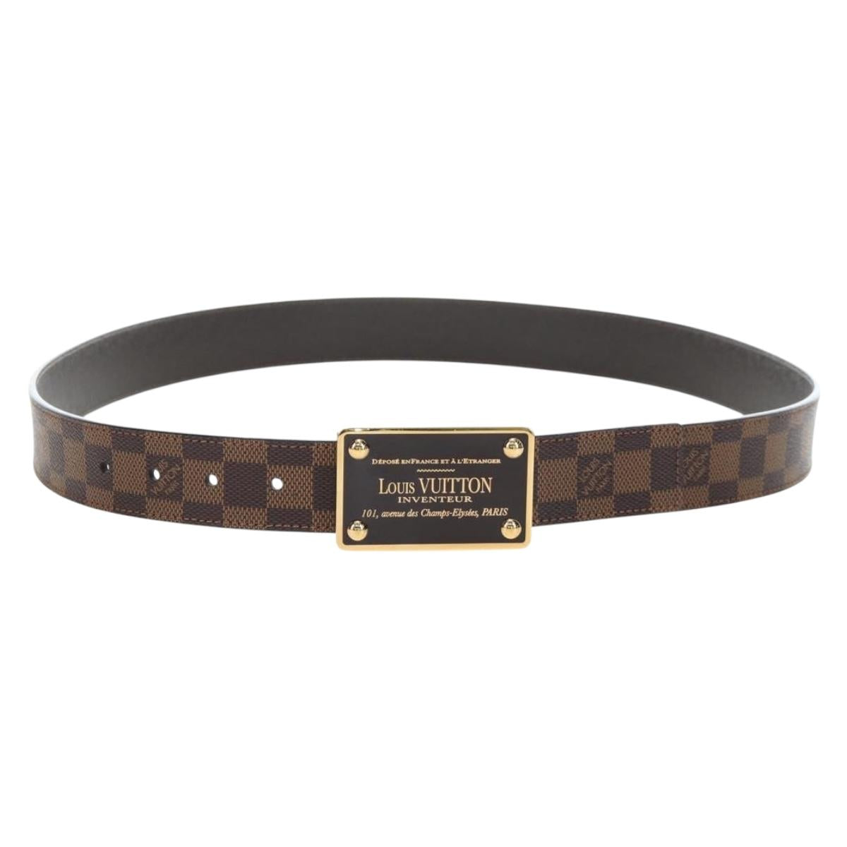 LOUIS VUITTON Damier Ebene Ceinture Anne Van Tours Belt M9677 LV Auth 191957V
