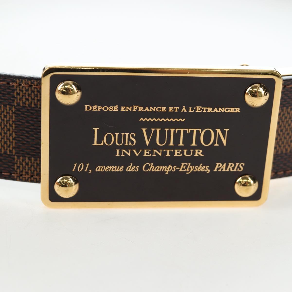 LOUIS VUITTON Damier Ebene Ceinture Anne Van Tours Belt M9677 LV Auth 191957V