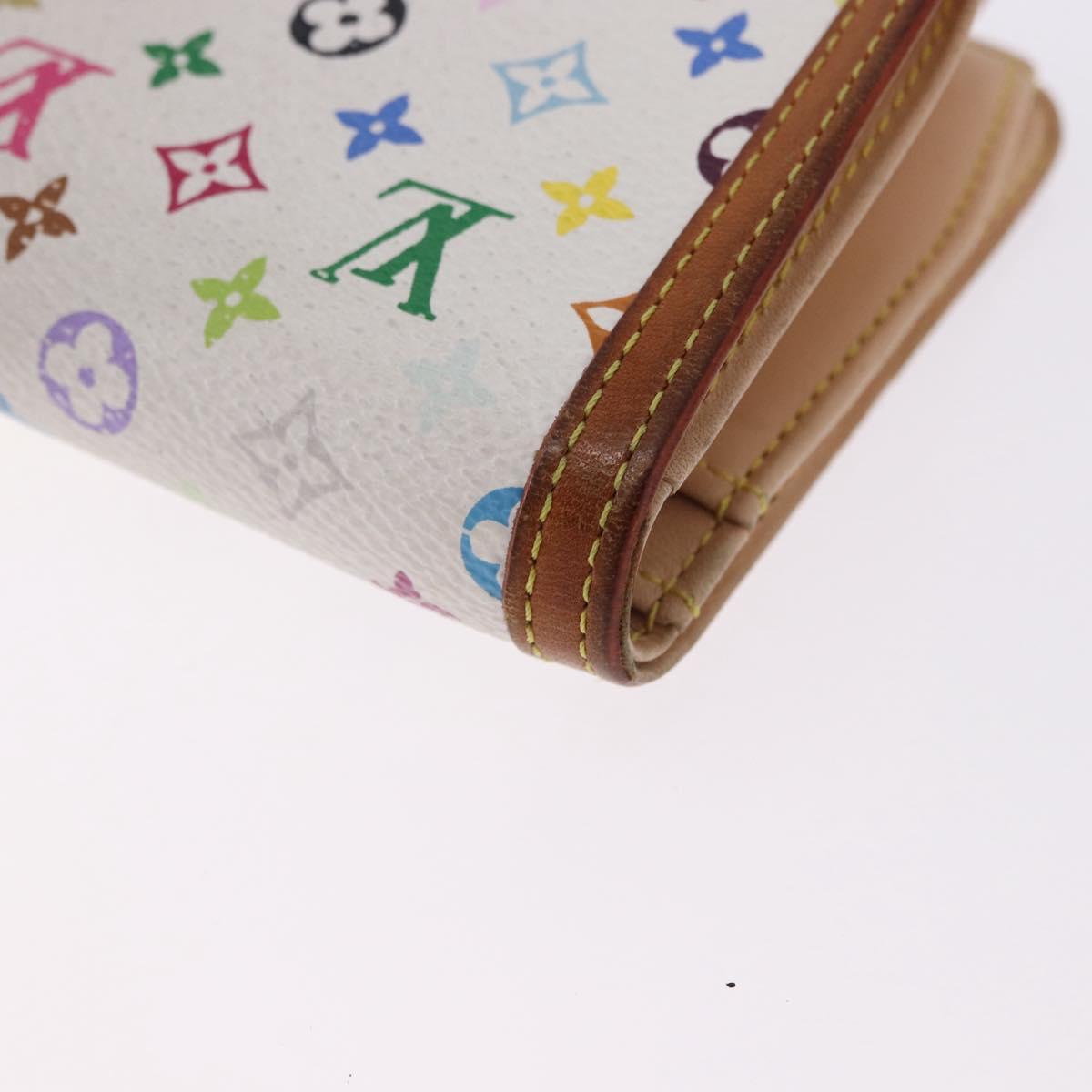 LOUIS VUITTON Multicolor Porte MonnaieViennois Wallet White M92987 Auth 191958