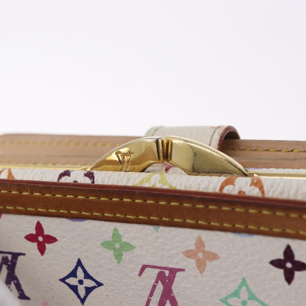 LOUIS VUITTON Multicolor Porte MonnaieViennois Wallet White M92987 Auth 191958
