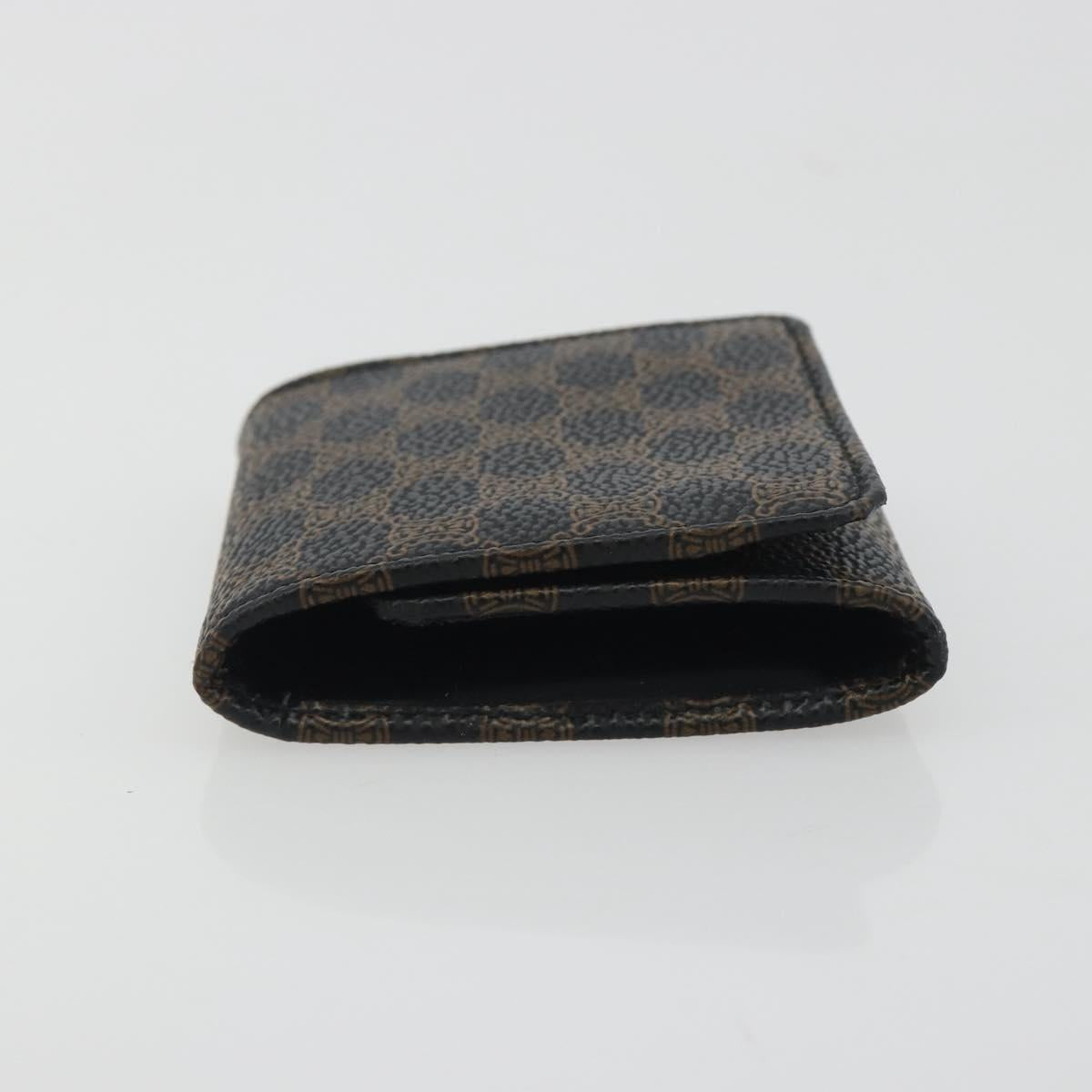 CELINE Macadam Canvas Coin Purse PVC Leather Black Gold Auth 191960V