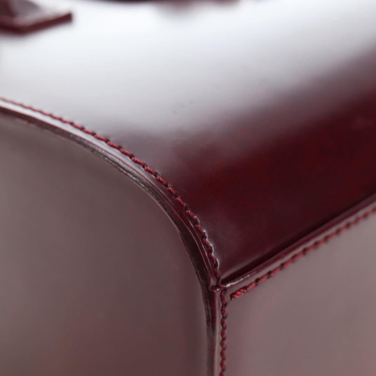 CARTIER PANTHERE Hand Bag Leather Bordeaux Silver Auth 191965V