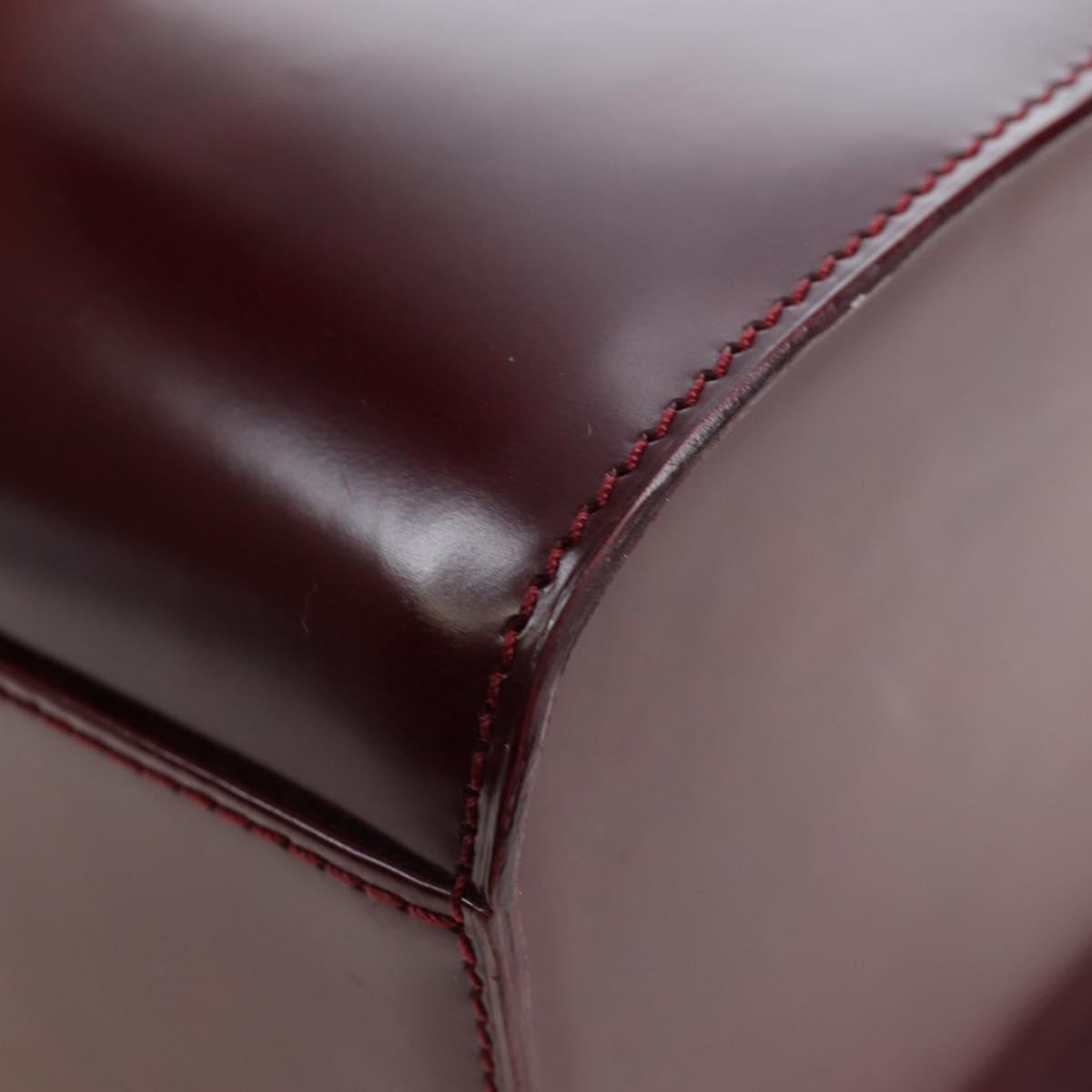 CARTIER PANTHERE Hand Bag Leather Bordeaux Silver Auth 191965V