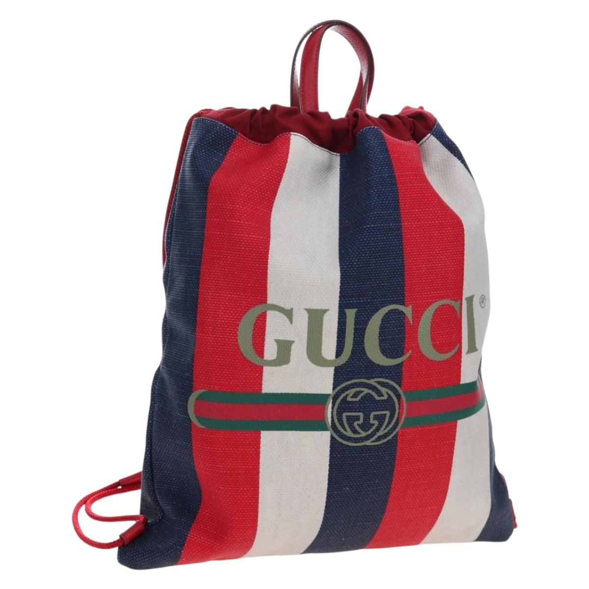 GUCCI Backpack Coated Canvas Red 473872 Auth 191969V