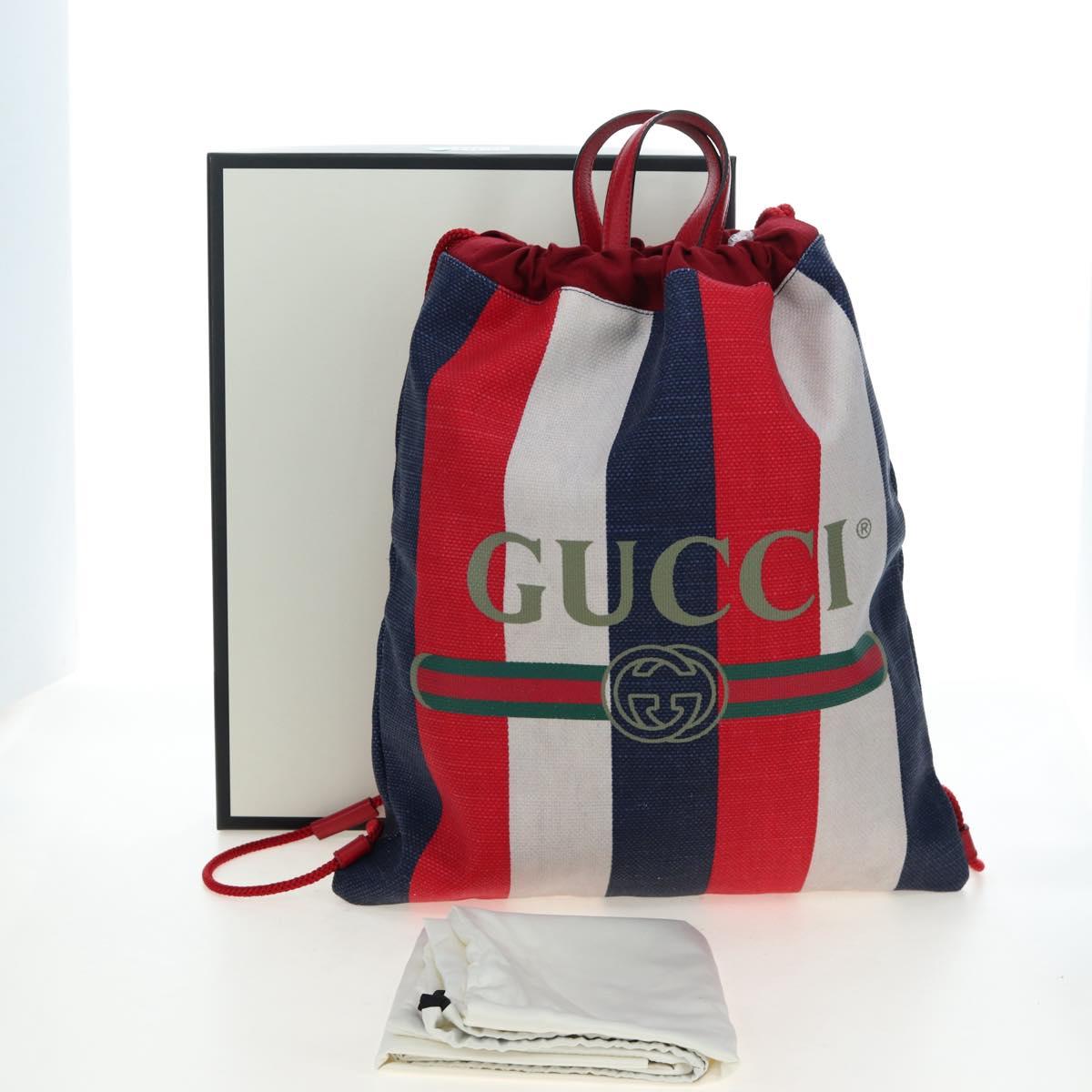 GUCCI Backpack Coated Canvas Red 473872 Auth 191969V