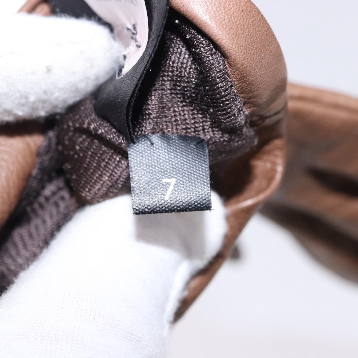 GUCCI Gloves Leather Brown Auth 191970V