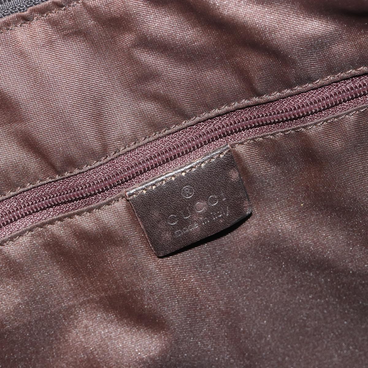 GUCCI GG Canvas Web Sherry Line Shoulder Bag Beige Silver Auth 191971A