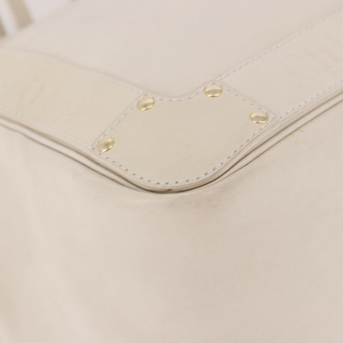 Chloe Eden Tote Bag Leather Ivory Gold Auth 191972A