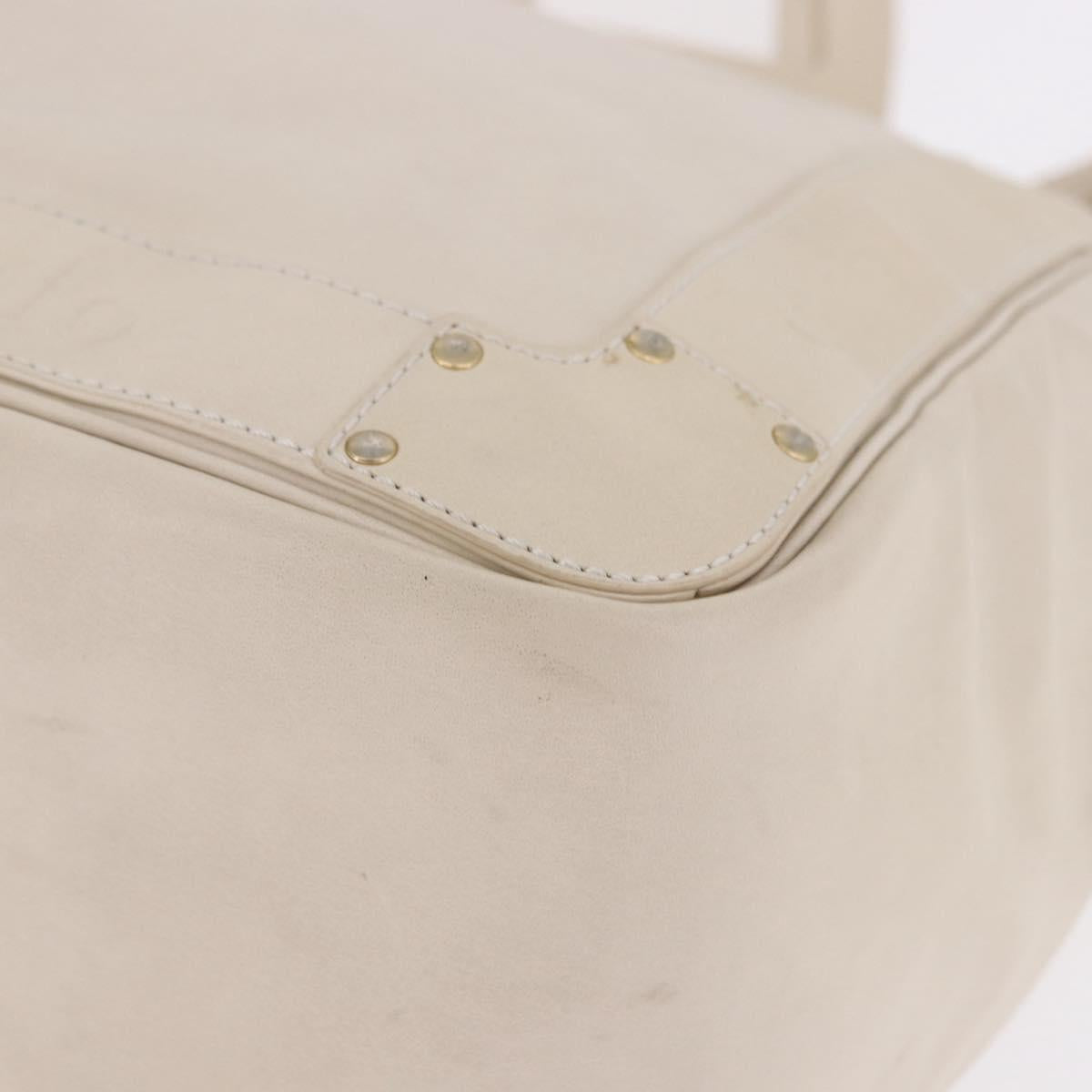 Chloe Eden Tote Bag Leather Ivory Gold Auth 191972A