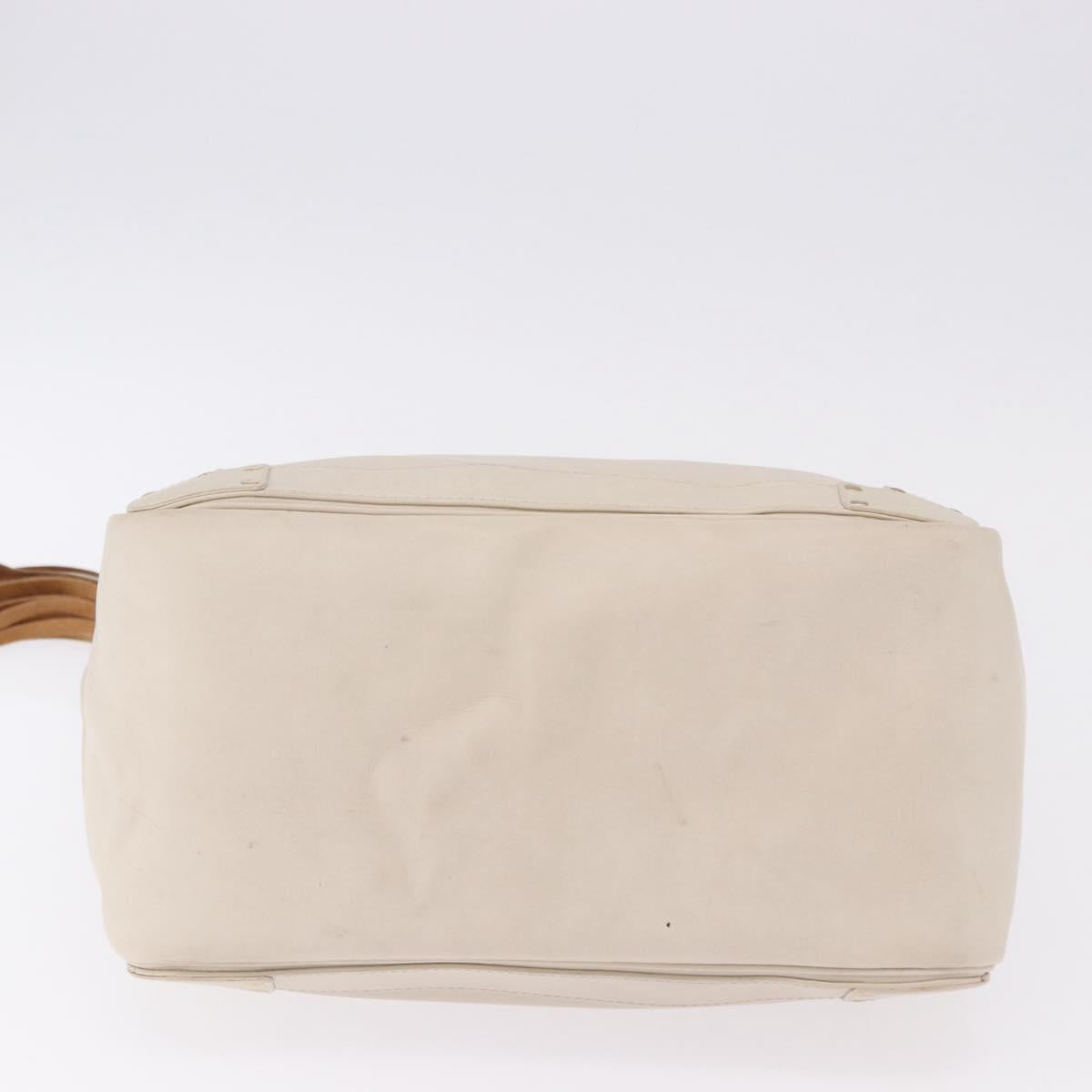 Chloe Eden Tote Bag Leather Ivory Gold Auth 191972A