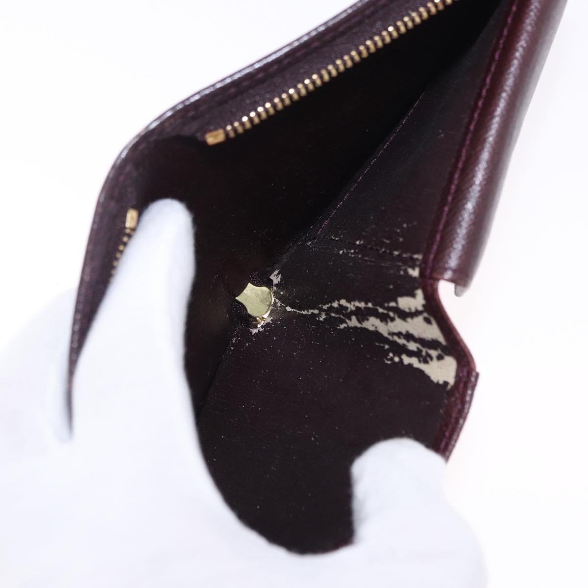 LOUIS VUITTON Taiga Porte Billets Monnaie Zip Wallet Acajou M30676 Auth 191974