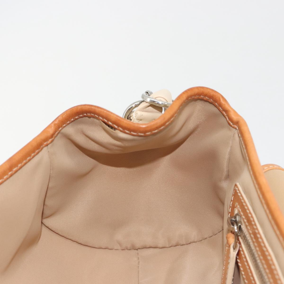 Christian Dior Trotter Canvas Romantic Chain Bag PVC Beige Silver Auth 191980V
