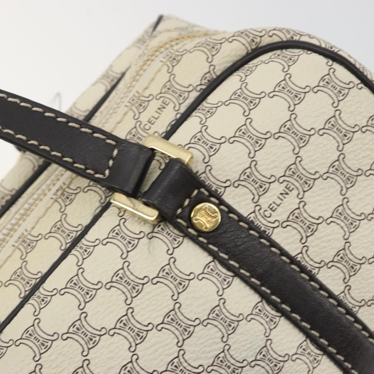 CELINE Macadam Canvas Hand Bag PVC Leather Ivory Gold Auth 191981A