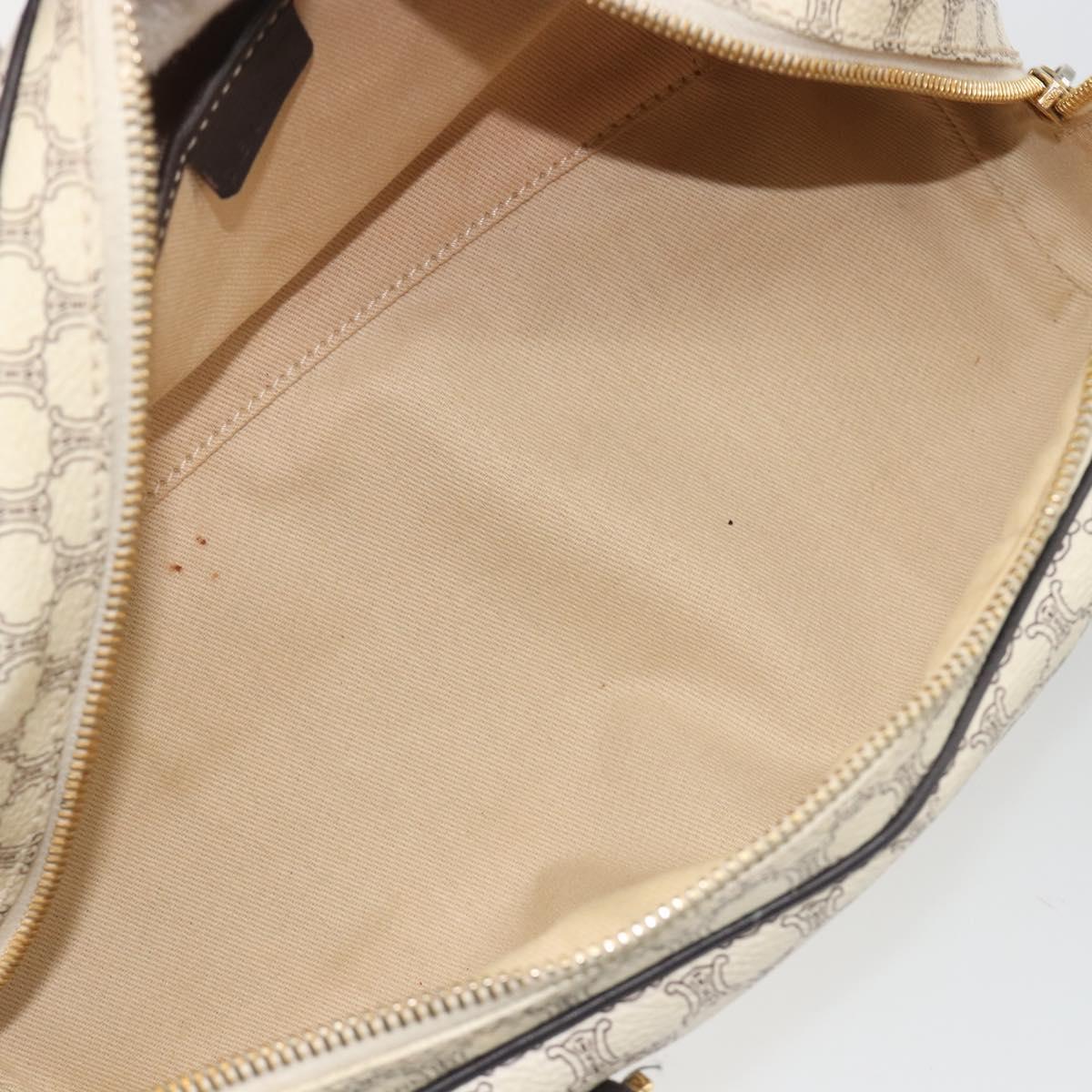 CELINE Macadam Canvas Hand Bag PVC Leather Ivory Gold Auth 191981A