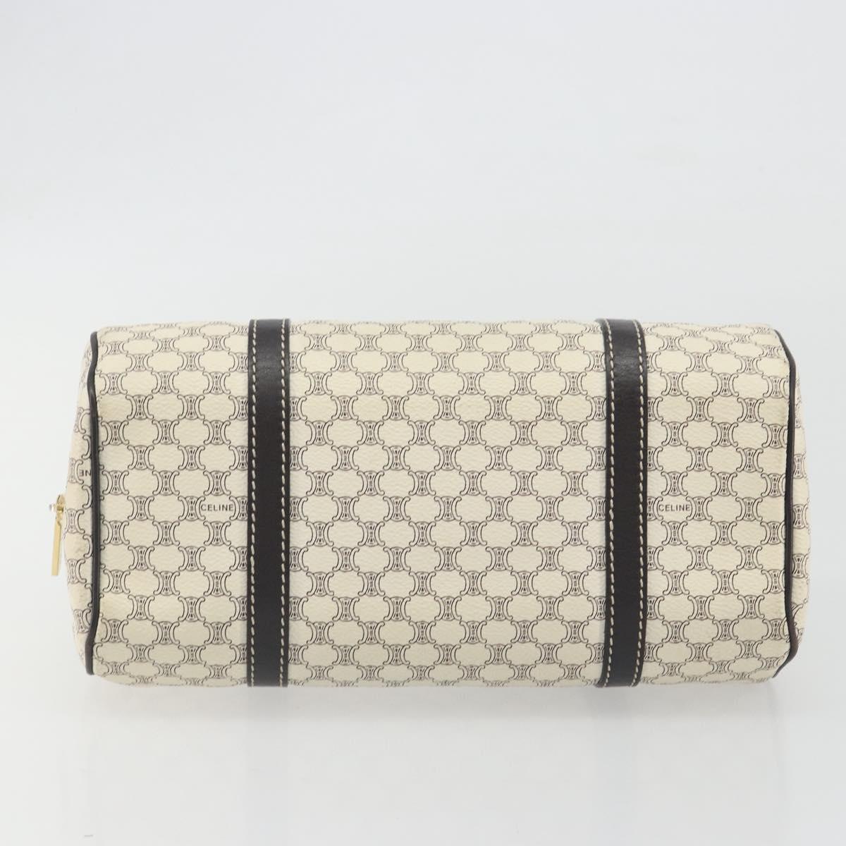 CELINE Macadam Canvas Hand Bag PVC Leather Ivory Gold Auth 191981A