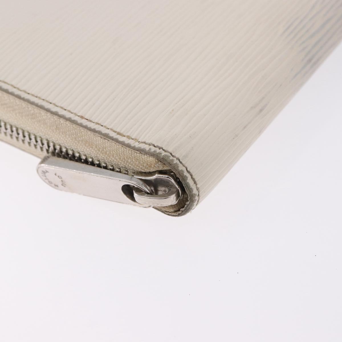 LOUIS VUITTON Epi Zippy Wallet Long Wallet White M6007J LV Auth 191982