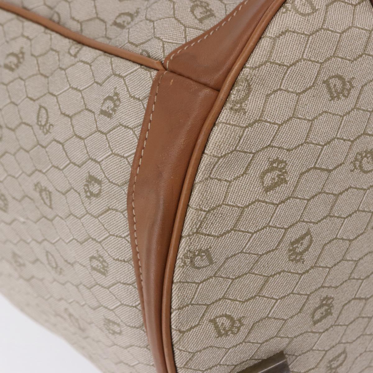 Christian Dior Honeycomb Canvas Shoulder Bag PVC Beige Auth 191990