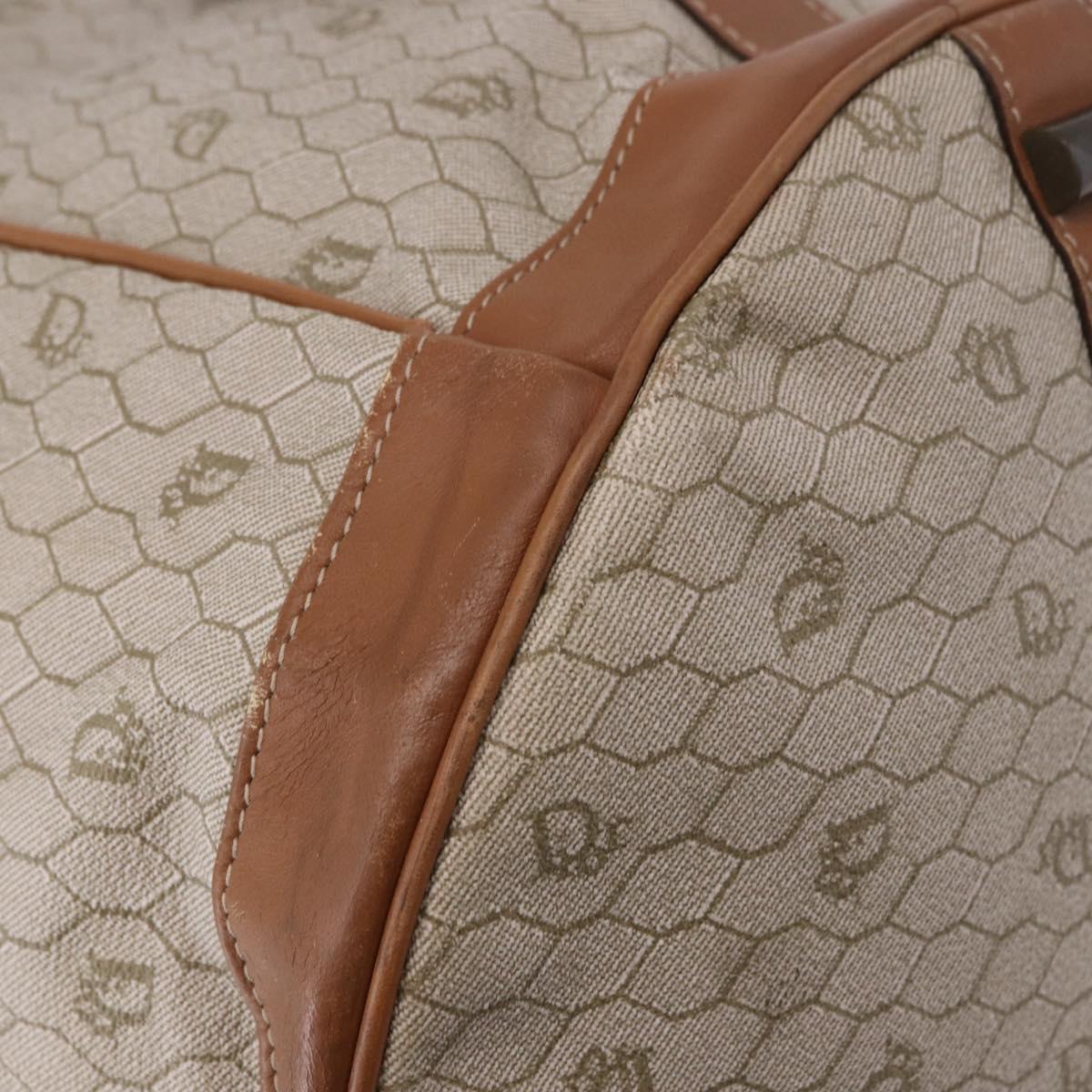 Christian Dior Honeycomb Canvas Shoulder Bag PVC Beige Auth 191990