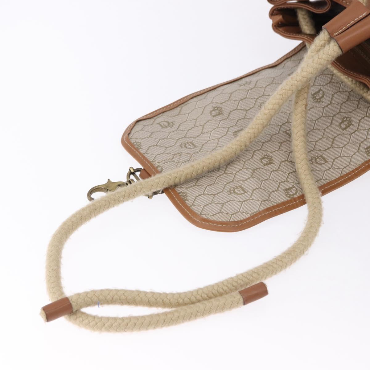 Christian Dior Honeycomb Canvas Shoulder Bag PVC Beige Auth 191990