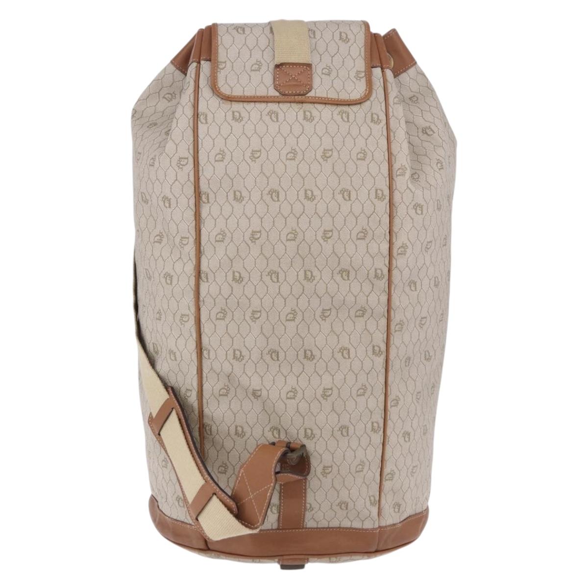Christian Dior Honeycomb Canvas Shoulder Bag PVC Beige Auth 191990