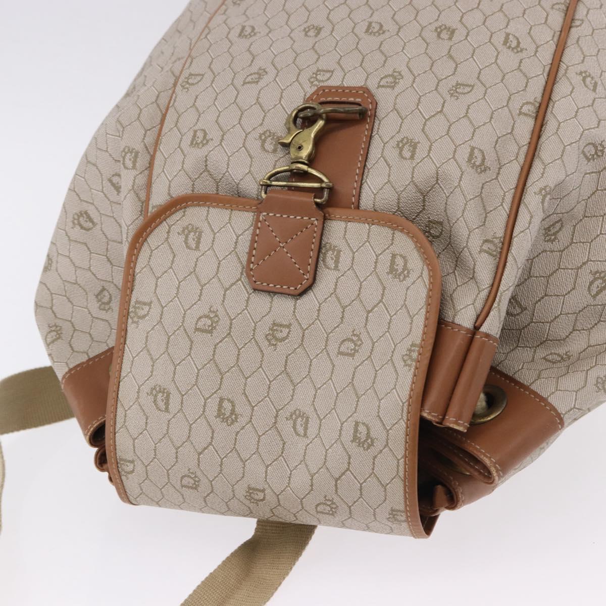 Christian Dior Honeycomb Canvas Shoulder Bag PVC Beige Auth 191990