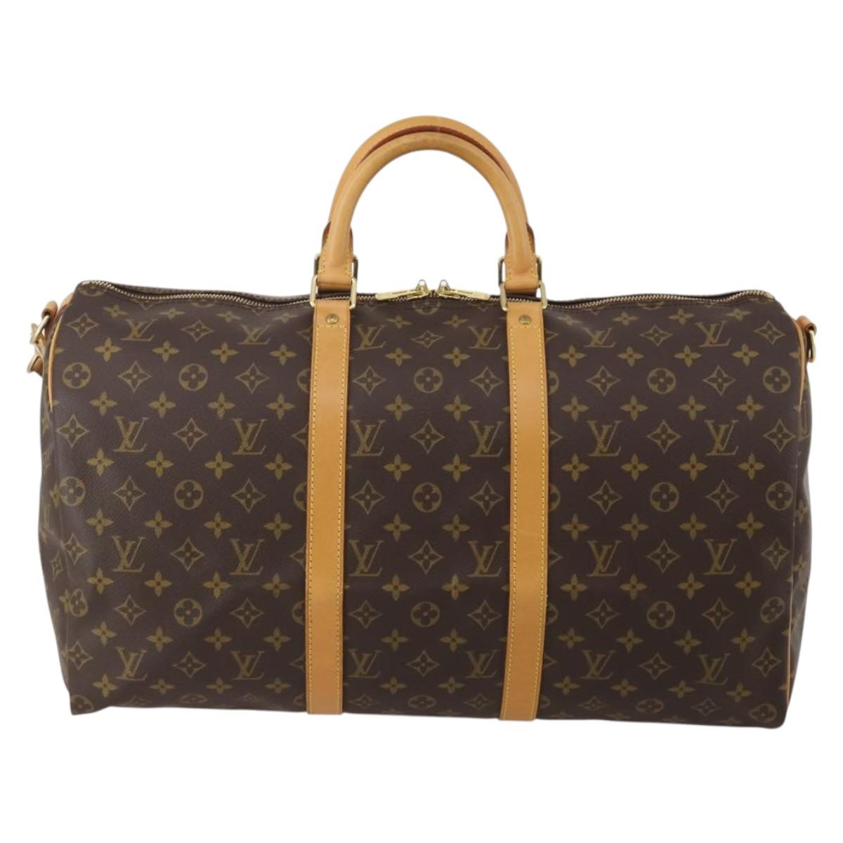 LOUIS VUITTON Monogram Keepall Bandouliere 50 Boston Bag M41416 LV Auth 191991V