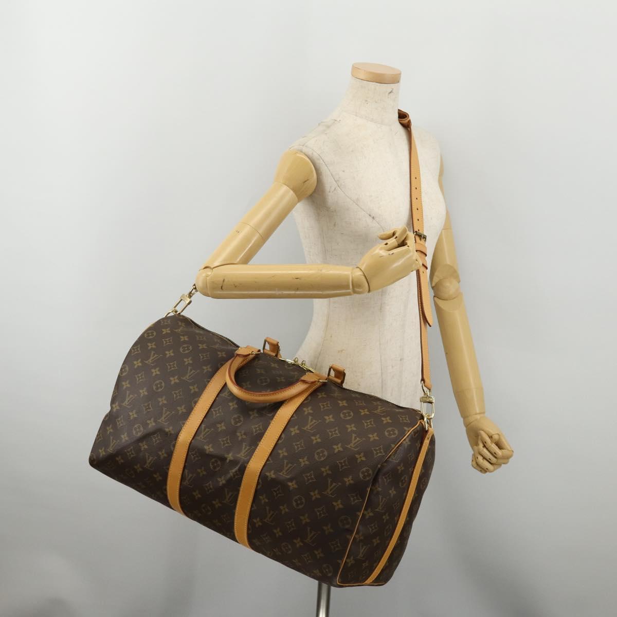 LOUIS VUITTON Monogram Keepall Bandouliere 50 Boston Bag M41416 LV Auth 191991V