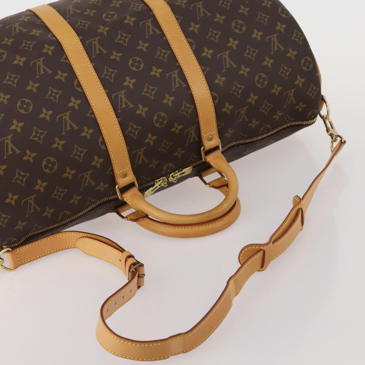 LOUIS VUITTON Monogram Keepall Bandouliere 50 Boston Bag M41416 LV Auth 191991V