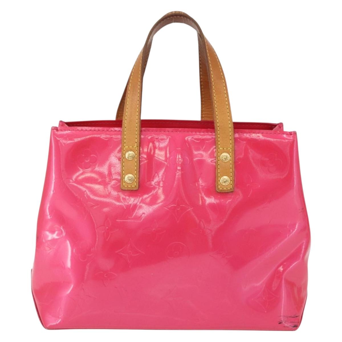LOUIS VUITTON Monogram Vernis Reade PM Hand Bag Fuchsia Pink M91221 Auth 192000