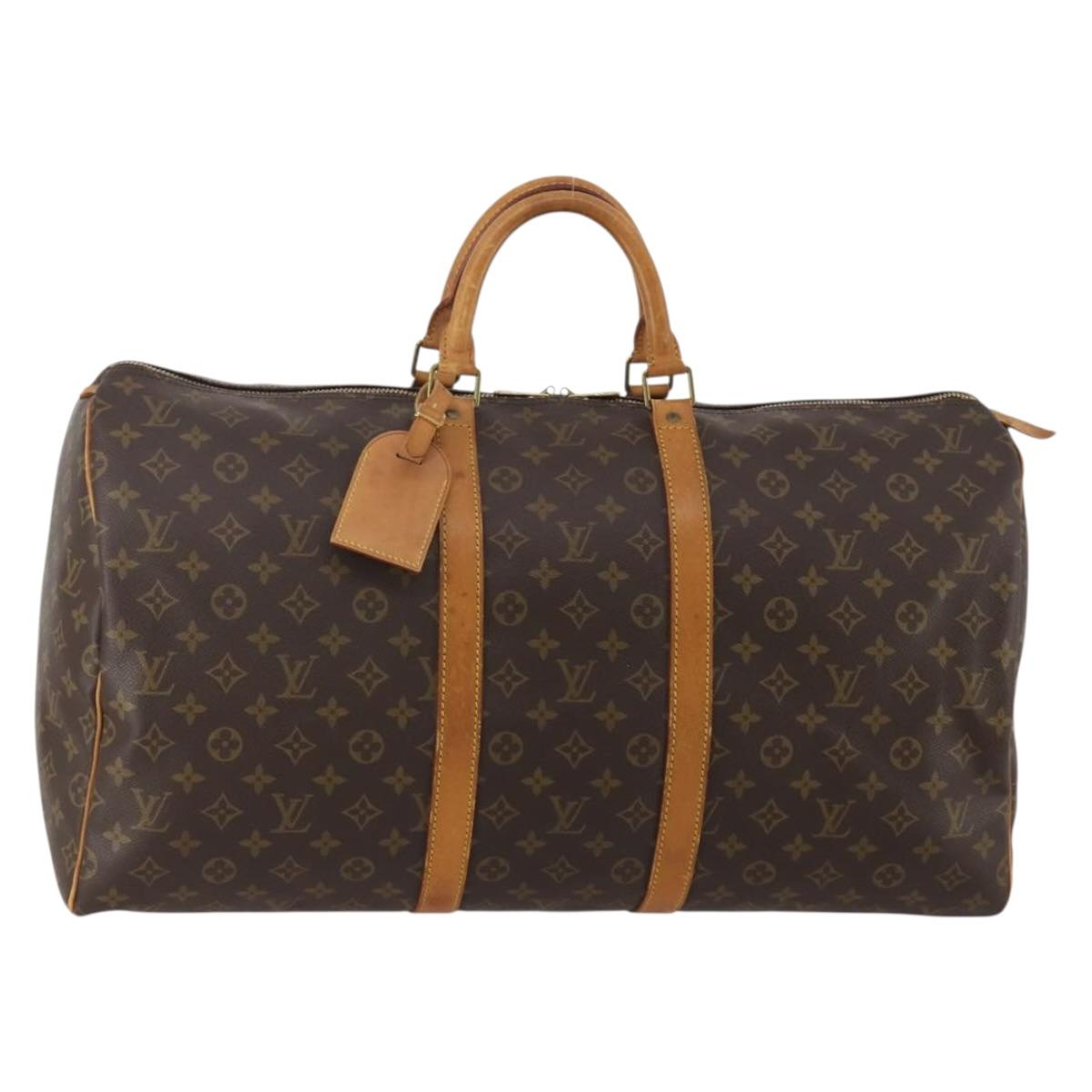 LOUIS VUITTON Monogram Keepall 55 Boston Bag M41424 LV Auth 192001