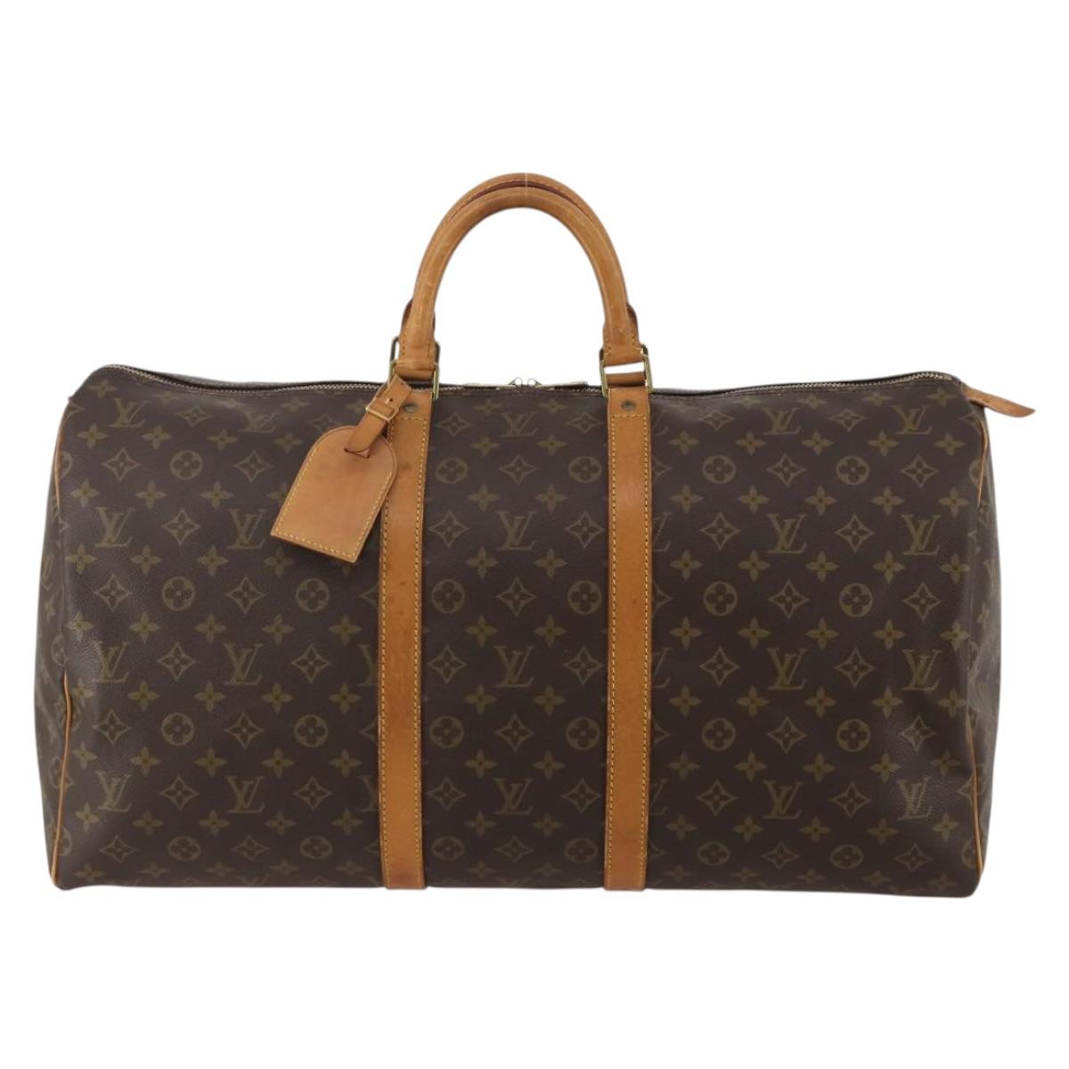 LOUIS VUITTON Monogram Keepall 55 Boston Bag M41424 LV Auth 192001